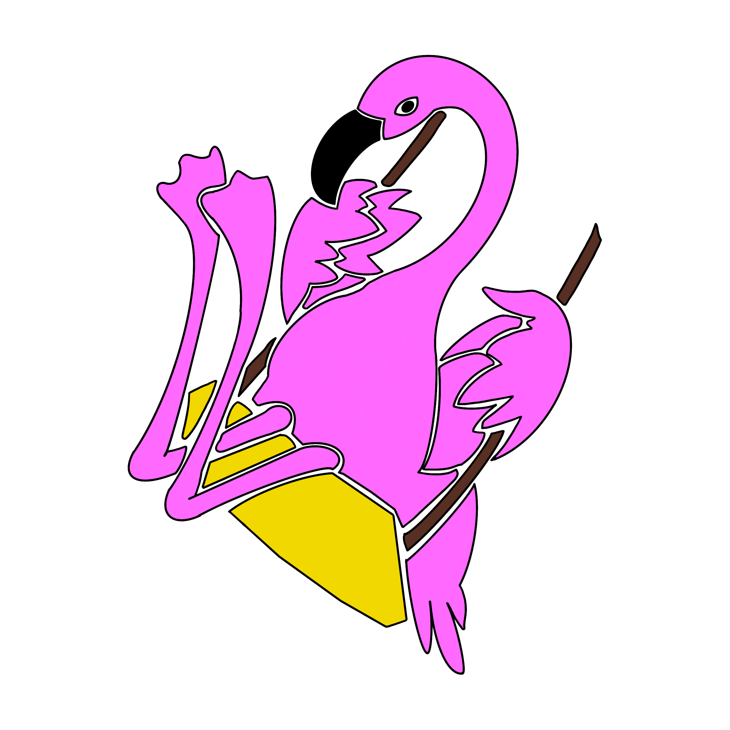 The Swinging Flamingos 8" x 8" Window Sticker