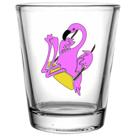 The Swinging Flamingos Shot Glass 1.75 oz