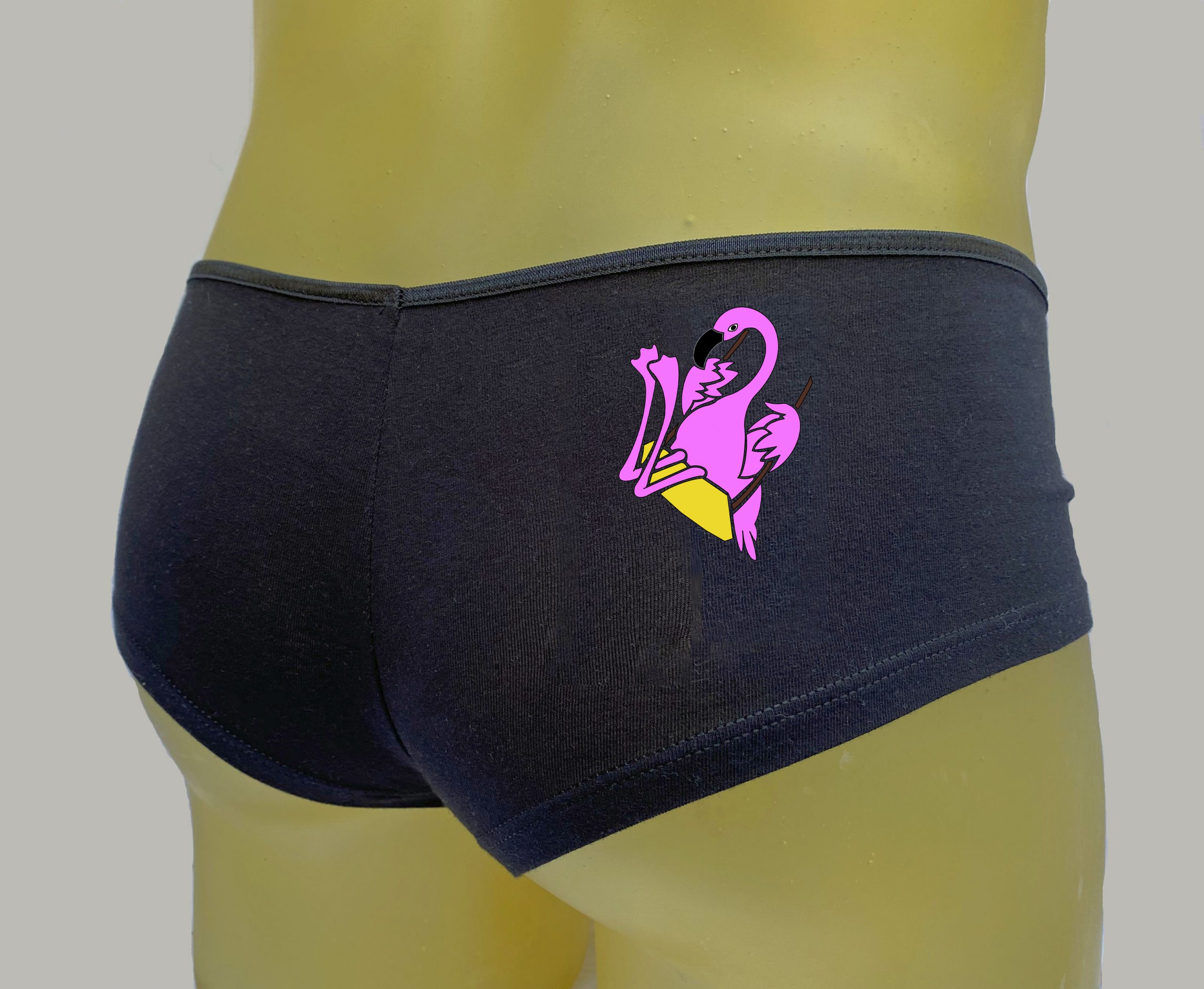 The Swinging Flamingos Black Plus Size Booty Shorts