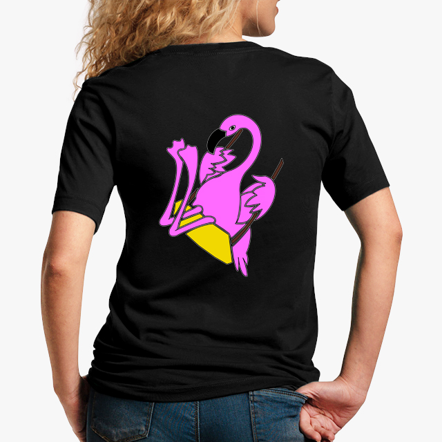 The Swinging Flamingos Black Unisex T-Shirt