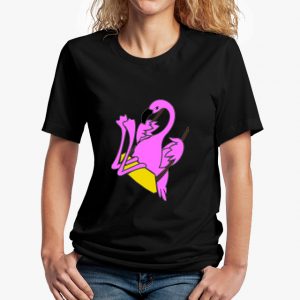 The Swinging Flamingos Black Unisex T-Shirt