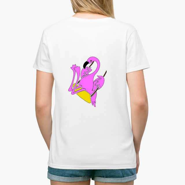 The Swinging Flamingos White Unisex T-Shirt