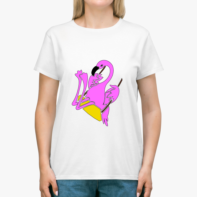 The Swinging Flamingos White Unisex T-Shirt