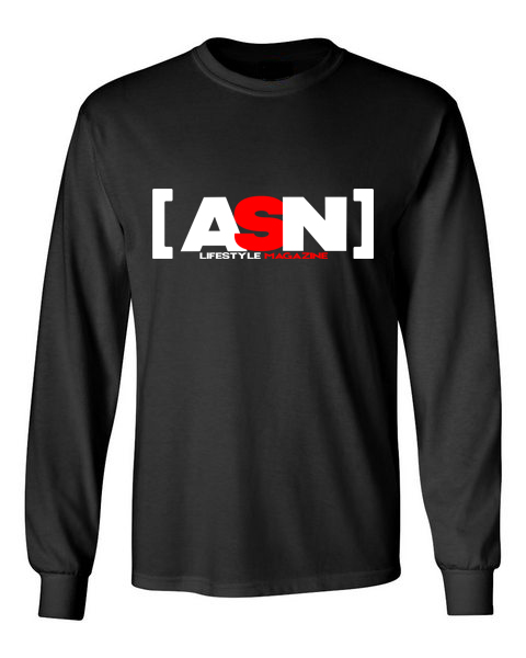 ASN Lifestyle Magazineblack font long sleeve t-shirt