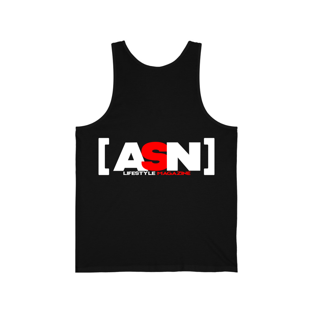 ASN Lifestyle Magazine black unisex jersey tank