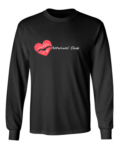 Hot Wives Club black front long sleeve t-shirt