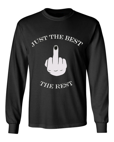 Just the Best black front long sleeve t-shirt