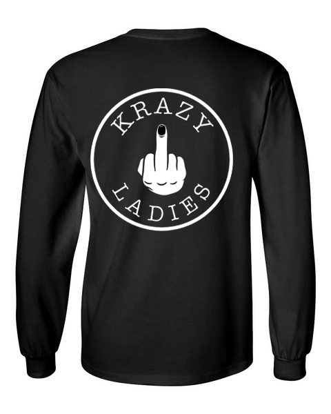 Krazy Ladies black front long sleeve t-shirt