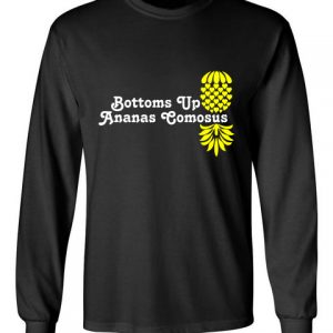 The Upsidedown Pineapple Bottoms Up Black Long Sleeve T-Shirt