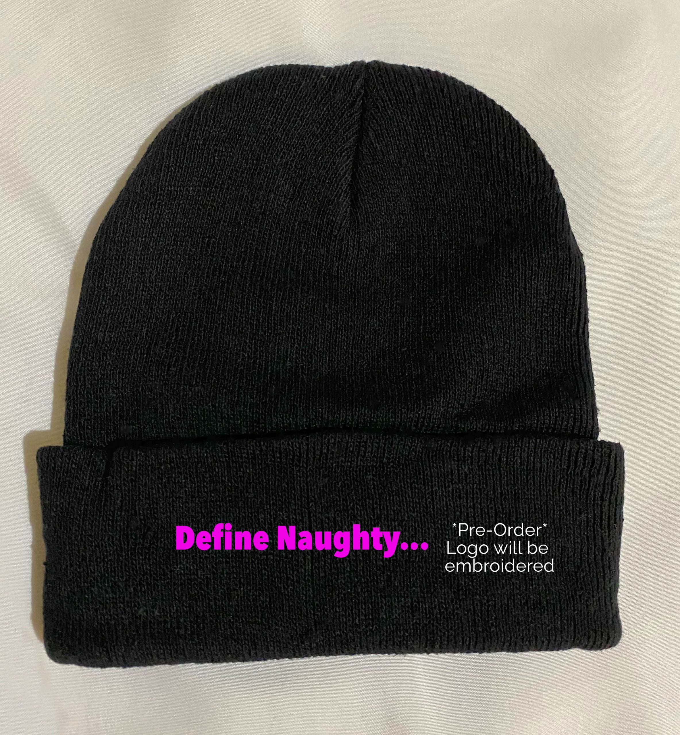 In Bed With Nikky Define Naughty Black Beanie