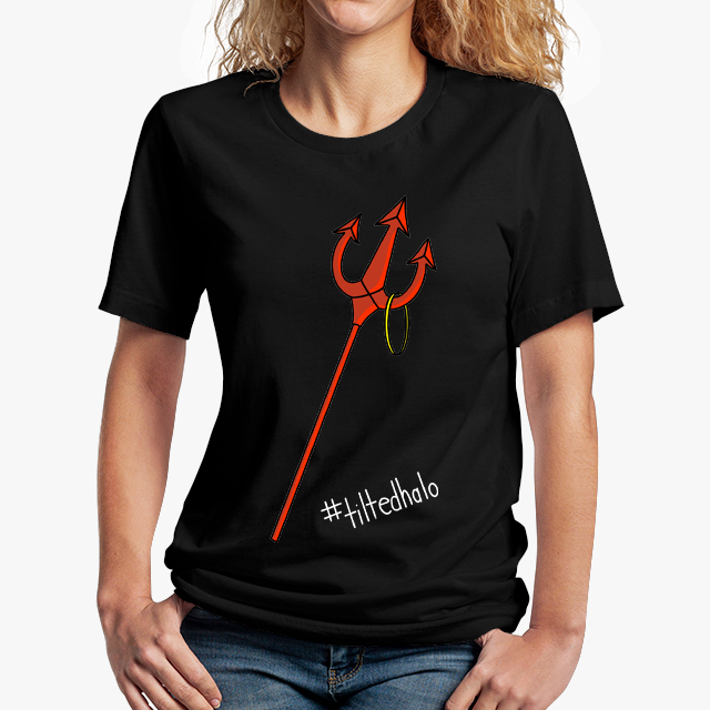 In Bed With Nikky Tilted Halo Black Unisex T-Shirt