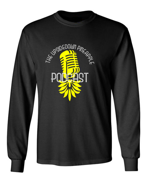 The Upsidedown Pineapple Podcast Black Unisex Long Sleeve T-Shirt