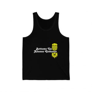 The Upsidedown Pineapple Bottoms Up Black Unisex Jersey Tank Top