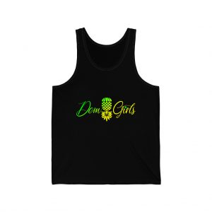 The Upsidedown Pineapple Dem Girls Black Unisex Jersey Tank Top