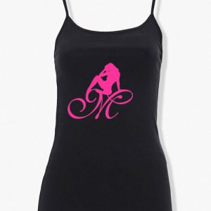 Mrs Pineapple Silhouette Logo Spaghetti Straps Tank Top