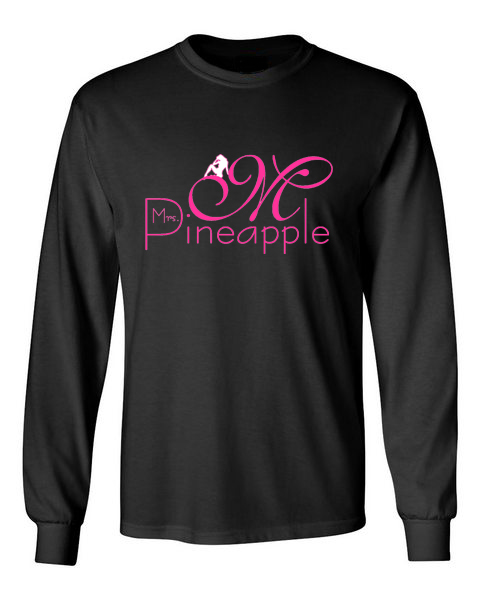 Mrs Pineapple Black Long Sleeve T-Shirt