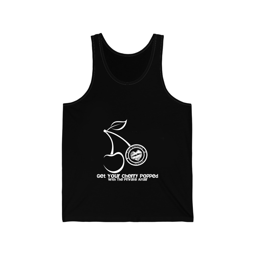 Get Your Cherry Popped with The Private Affair Unisex Black Jersey Tank