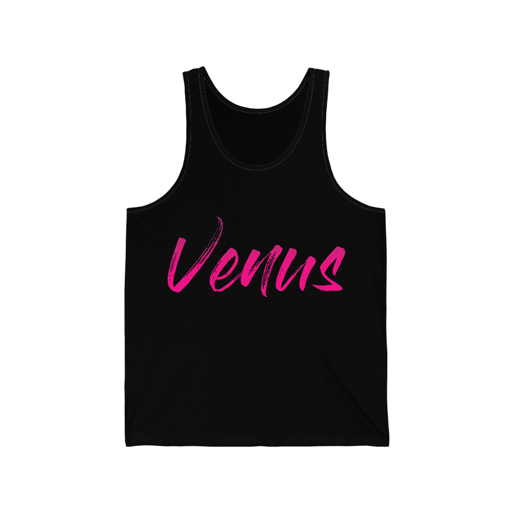 Venus Black Unisex Jersey Tank Top