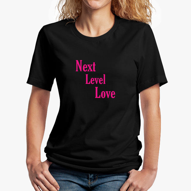 next level love pink black unisex tshirt - lady example