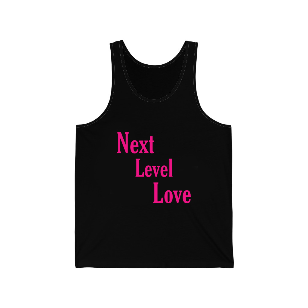 next level love pink unisex-jersey-tank front