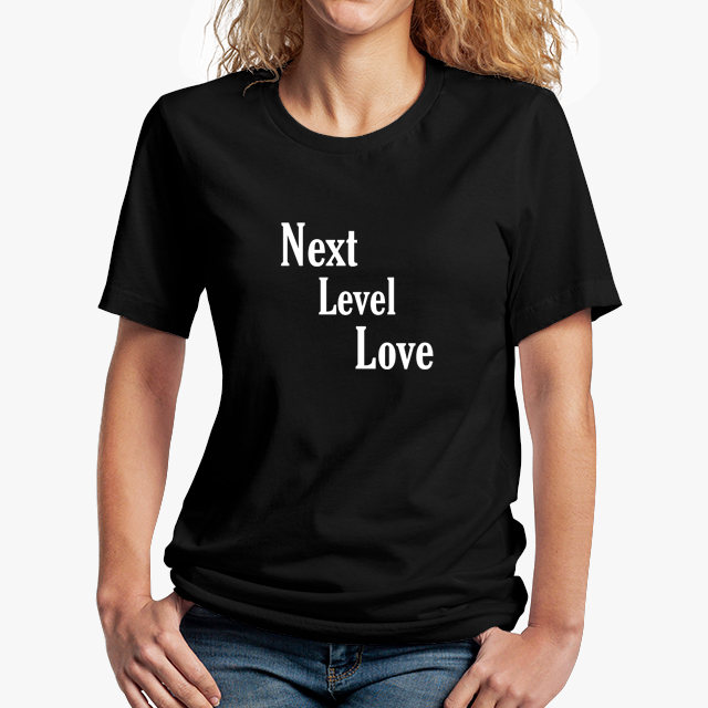 next level love white black unisex tshirt - lady example