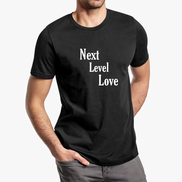 next level love white black unisex tshirt - man example
