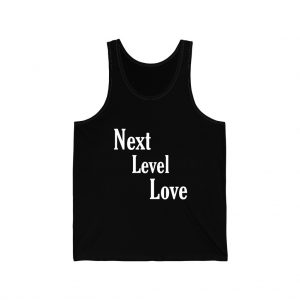 next level love white unisex-jersey-tank front