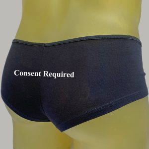 "Consent Required" Black Plus Size Booty Shorts